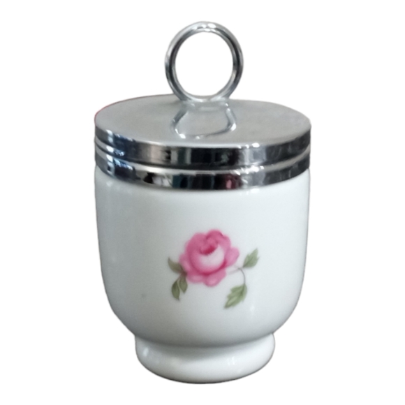 Royal Worcester Egg Coddler Rose Floral England Porcelain - Picture 3 of 6
